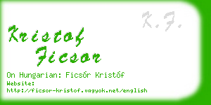 kristof ficsor business card